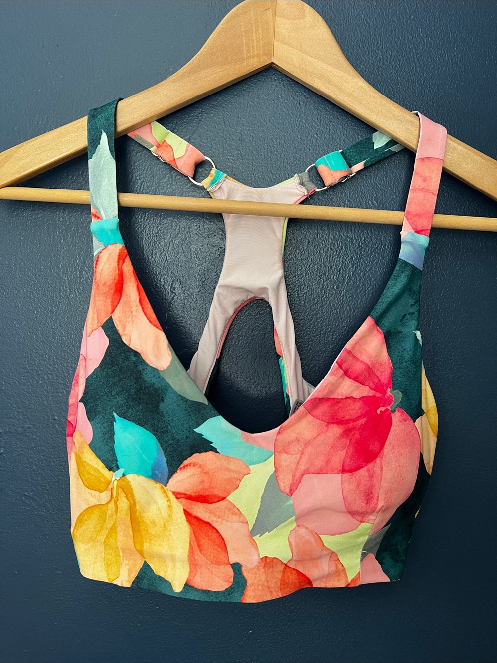Title Nine Floral Multicolor Racerback Swim Top